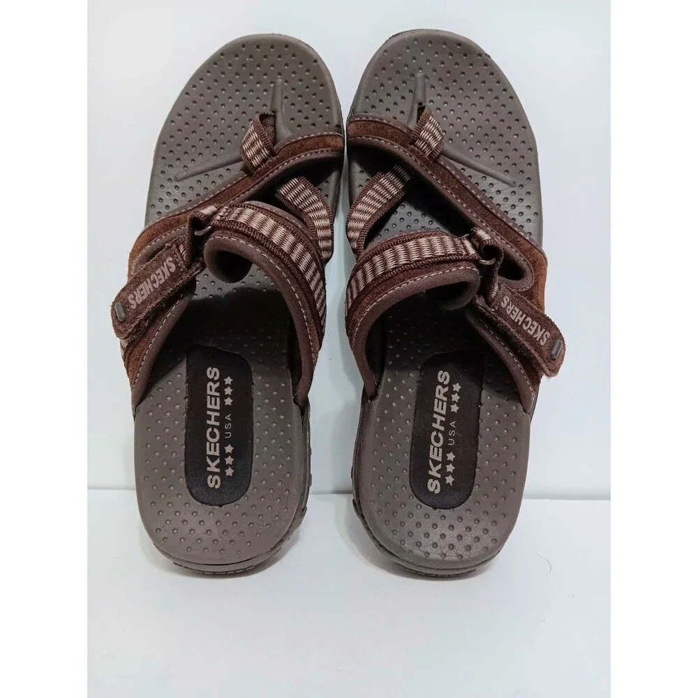 Skschers Reggae Brown Slip On Women's Sandals Sz 7.5